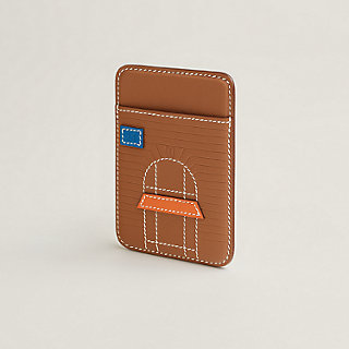 【POPな刺繍☆】Hermes MagSafe iPhone カードケース ホルダー HERMESエルメス MagSafeカードホルダー ”Stall Number” レザー